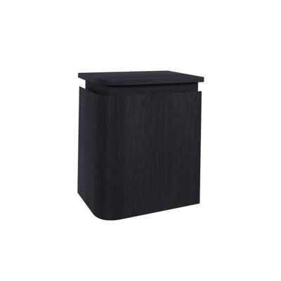 Thebalux Epoch Toiletmeubel - 36x35x41cm - ronding links - hoek rechts - 1 deur - topblad - zonder kraangat - Chocolate 9TT35136C