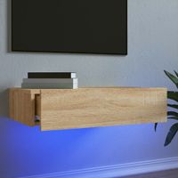 Tv-meubel met LED-verlichting 60x35x15,5 cm sonoma eikenkleurig