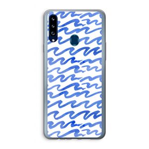 Blauwe golven: Samsung Galaxy A20s Transparant Hoesje