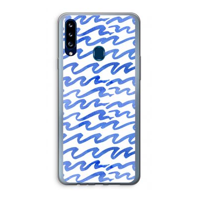 Blauwe golven: Samsung Galaxy A20s Transparant Hoesje