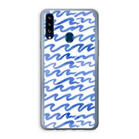 Blauwe golven: Samsung Galaxy A20s Transparant Hoesje