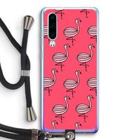 Flamingo: Huawei P30 Transparant Hoesje met koord