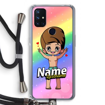 Chibi Maker man: OnePlus Nord N10 5G Transparant Hoesje met koord