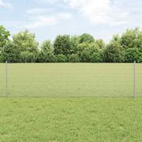VidaXL Hek met paal zilver 0,6 x 25 m staal