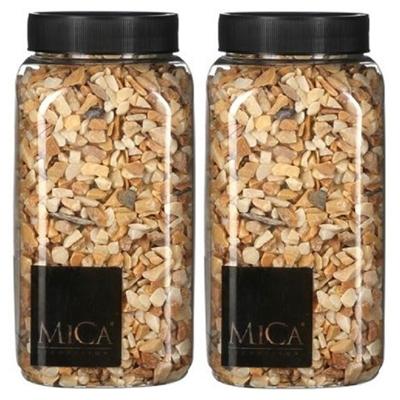 2x mica decorations decoratie/hobby steentjes - lichtbruin - 650 ml - 5-8 mm