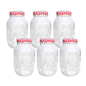 Set van 6x stuks inmaakpotten/weckpotten van 1600 ml met draaideksel - Weckpotten