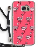 Flamingo: Samsung Galaxy S7 Transparant Hoesje met koord
