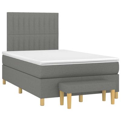 Boxspring met matras stof donkergrijs 120x190 cm