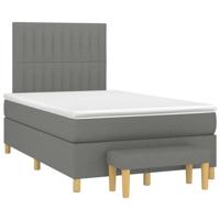 Boxspring met matras stof donkergrijs 120x190 cm