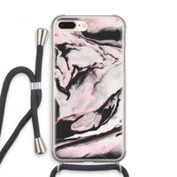 Roze stroom: iPhone 7 PLUS Transparant Hoesje met koord