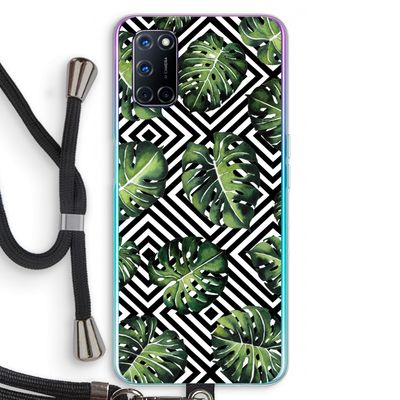 Geometrische jungle: Oppo A72 Transparant Hoesje met koord