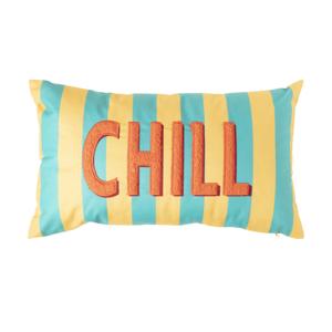 Kussen chill - geel/blauw - 30x50 cm