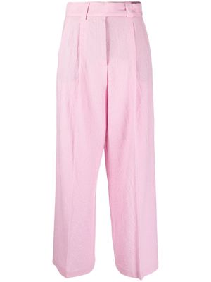 Alysi pantalon évasé à plis marqués - Rose