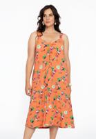 Yoek Mouwloze jurk AZALEA | Oranje | Maat 46/48