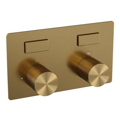 BRAUER Gold Carving - 2 functies - inbouwthermostaat - drukknoppen - in/afbouwdelen - goud geborsteld PVD 5-GG-157