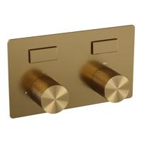 BRAUER Gold Carving - 2 functies - inbouwthermostaat - drukknoppen - in/afbouwdelen - goud geborsteld PVD 5-GG-157