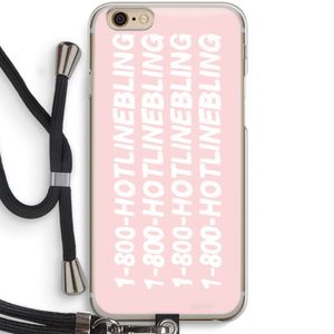 Hotline bling pink: iPhone 6 / 6S Transparant Hoesje met koord