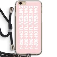 Hotline bling pink: iPhone 6 / 6S Transparant Hoesje met koord