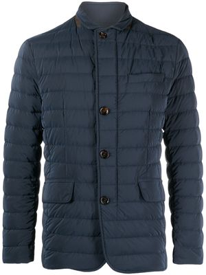 Moorer manteau boutonné à fini matelassé - Bleu