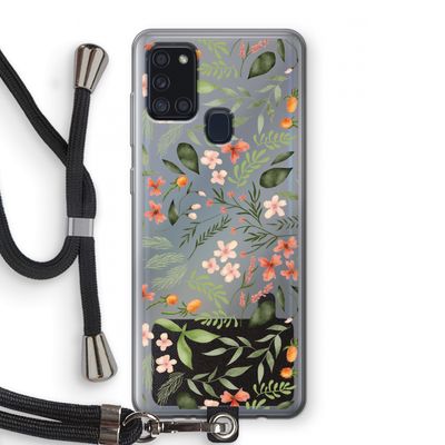 Sweet little flowers: Samsung Galaxy A21s Transparant Hoesje met koord