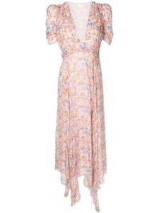 LoveShackFancy robe mi-longue à fleurs - Rose