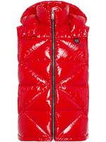 Philipp Plein gilet matelassé à plaque logo - Rouge - thumbnail