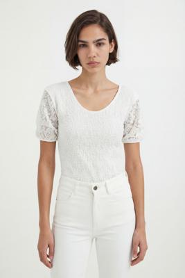 Body met gerimpeld effect - WHITE - XL Body met gerimpeld effect - WHITE - XL