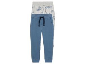 lupilu 2 stuks kinder joggingbroeken (Blauw/grijs, 122/128)