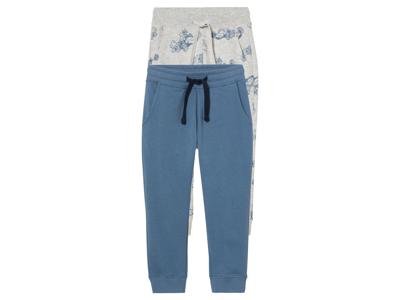 lupilu 2 stuks kinder joggingbroeken (Blauw/grijs, 110/116)