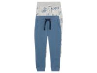 lupilu 2 stuks kinder joggingbroeken (Blauw/grijs, 122/128)