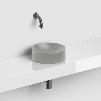 Fonteinkraan Clou Kaldur Korte Uitloop Wandmontage Gunmetal Geborsteld PVD