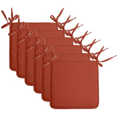 Stof Textile Home stoelkussens - 6x - terracotta - 38 x 38 x 3 cm - voor binnen - vierkant