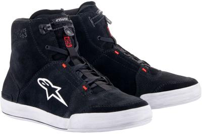 ALPINESTARS Chrome Shoes, Motorschoenen, Zwart-Cool Grijs-Rood Fluo