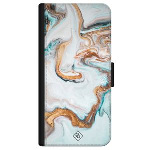 iPhone 12 flipcase - Marmer blauw goud