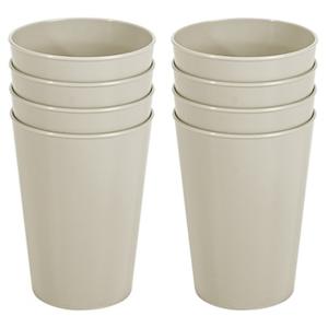 Onbreekbare drinkglazen - set 8x stuks - kunststof - beige - 300 ml - camping/outdoor/kinderen