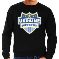 Oekraine / Ukraine schild supporter sweater zwart voor heren - thumbnail