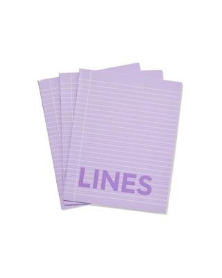 HEMA Schriften Lila A5 Gelinieerd - 3 Stuks