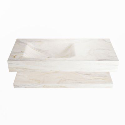 MONDIAZ ALAN-DLUX 100cm planchet Ostra. Vrijhangende wastafel CLOUD links 1 kraangat, kleur Ostra.