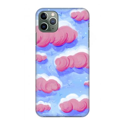 Roze wolken met vogels: Volledig geprint iPhone 11 Pro Max Hoesje