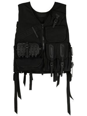 Junya Watanabe MAN gilet zippé à col v - Noir
