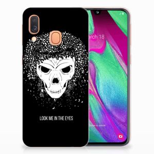 Silicone Back Case Samsung Galaxy A40 Skull Hair