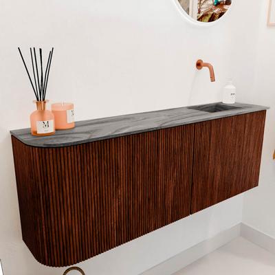 Toiletmeubel Mondiaz Joya Dlux | 111.6 cm | Meubelkleur Ruby | Faye wastafel Sombra Wasbak Rechts | Zonder kraangat(en)