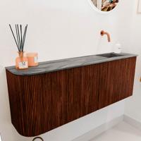 Toiletmeubel Mondiaz Joya Dlux | 111.6 cm | Meubelkleur Ruby | Faye wastafel Sombra Wasbak Rechts | Zonder kraangat(en)