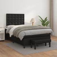 Boxspring met matras kunstleer zwart 120x200 cm