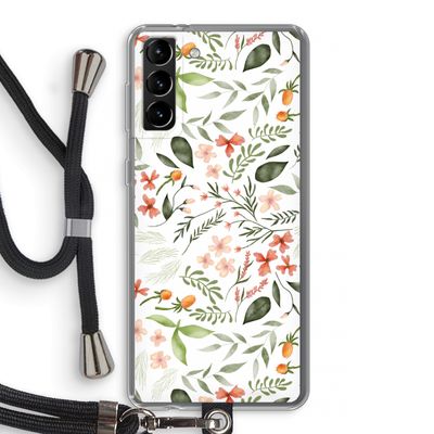 Sweet little flowers: Samsung Galaxy S21 Plus Transparant Hoesje met koord