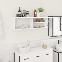 Badkamerwandkast 100x25x30 cm bewerkt hout wit