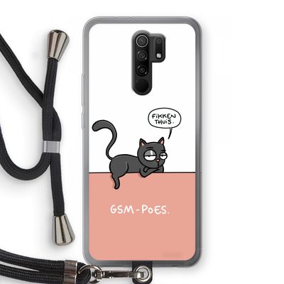 GSM poes: Xiaomi Redmi 9 Transparant Hoesje met koord