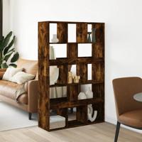 kamerscherm 100x33x156,5 cm bewerkt hout gerookt eikenkleurig