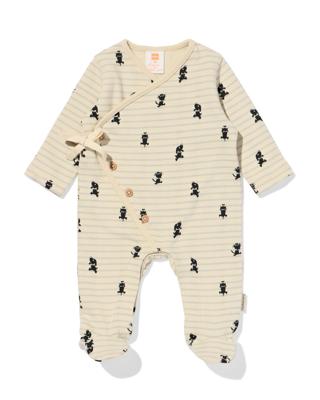 HEMA Takkie en Siepie newborn jumpsuit jersey strepen ecru (ecru)