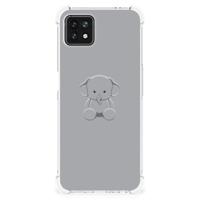 OPPO A53 5G | A73 5G Stevig | Bumper Hoesje | Grijs Baby Olifant